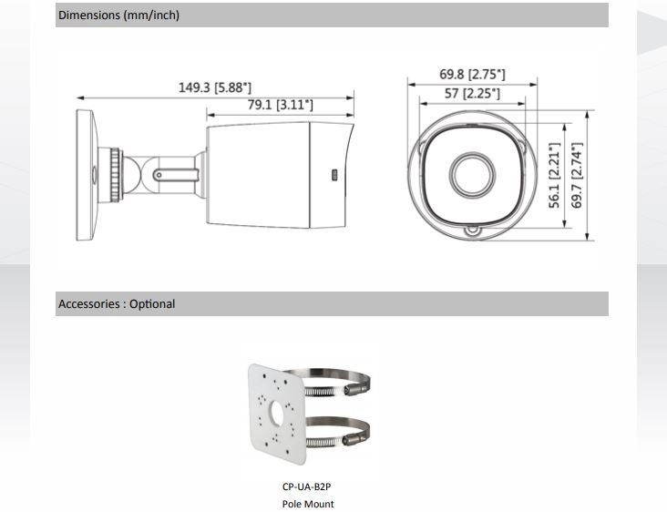 CPPLUS 5MP IR Bullet Camera - 20Mtr