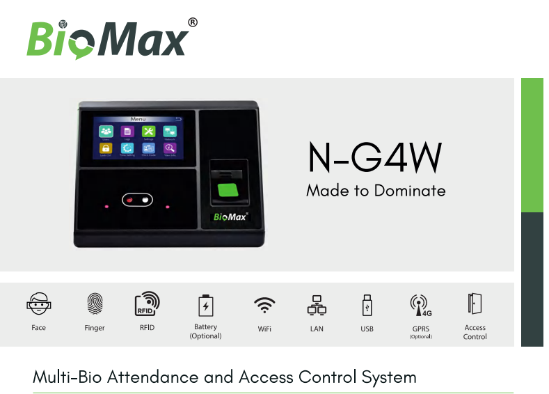 Biomax Multi-Bio Time Attendance and Access Control System